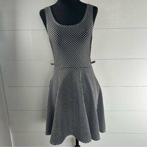 Rue21 Black & White Polka Dot Mini Dress Retro 50s inspired Coquette TumblrGirl